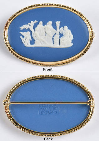Jasperware Jewelry Goldplate Brooch