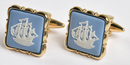Jasperware Jewelry (Pair) Goldplate Cuff Link