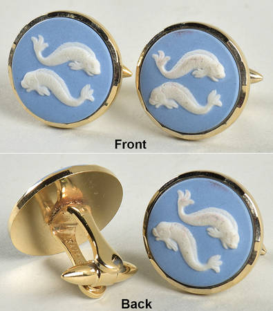 Jasperware Jewelry (Pair) Goldplate Cuff Link