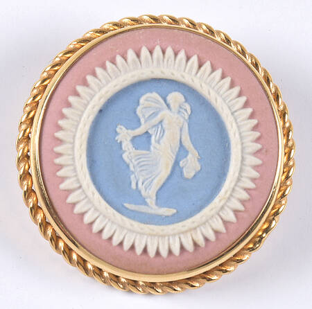 Jasperware Jewelry Goldplate Brooch