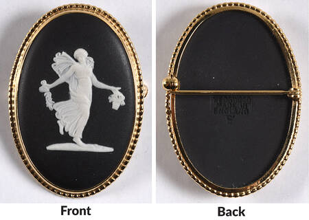 Jasperware Jewelry Goldplate Brooch