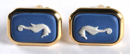 Jasperware Jewelry (Pair) Goldplate Cuff Link