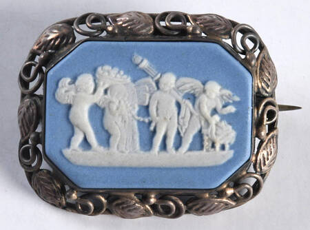 Jasperware Jewelry Sterling Brooch