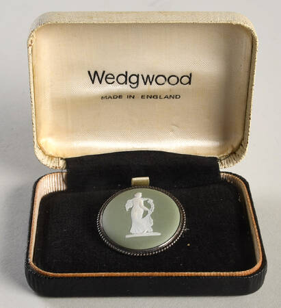 Jasperware Jewelry Silverplate Brooch