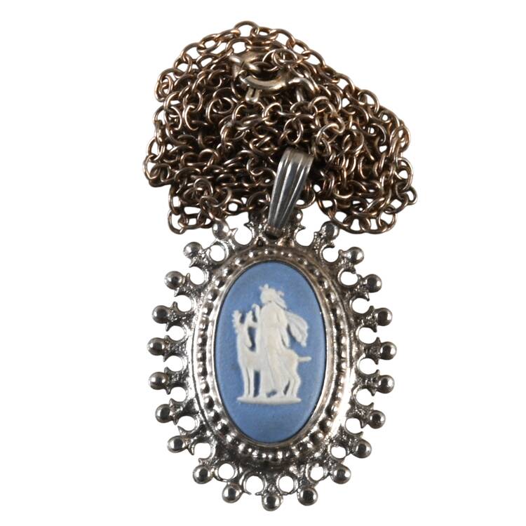 Jasperware Jewelry Sterling Necklace w/Pendant