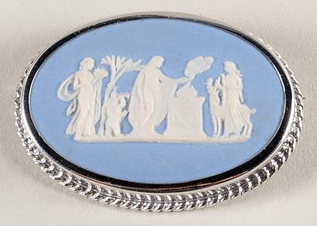 Jasperware Jewelry Sterling Brooch