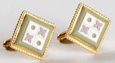 Jasperware Jewelry (Pair) Goldplate Cuff Links