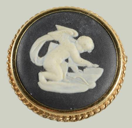 Jasperware Jewelry Goldplate Brooch