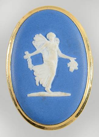Jasperware Jewelry Goldplate Brooch