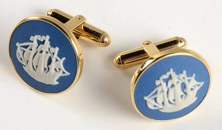 Jasperware Jewelry (Pair) Goldplate Cuff Links