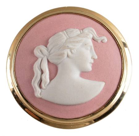 Jasperware Jewelry Goldplate Brooch