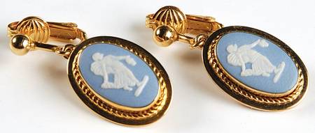 Jasperware Jewelry (Pair) Goldplate Earring
