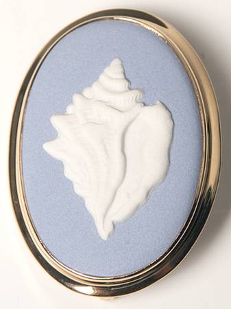 Jasperware Jewelry Goldplate Brooch