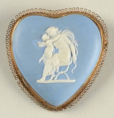 Jasperware Jewelry Goldplate Brooch