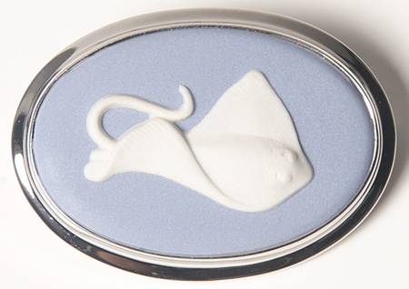 Jasperware Jewelry Rhodium Brooch