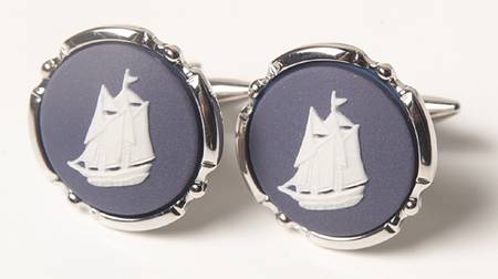 Jasperware Jewelry (Pair) Rhodium Cuff Links