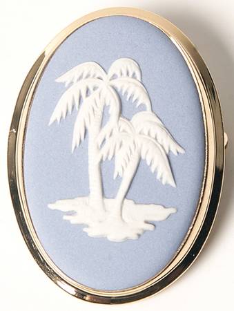 Jasperware Jewelry Goldplate Brooch
