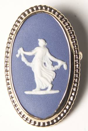 Jasperware Jewelry Goldplate Brooch