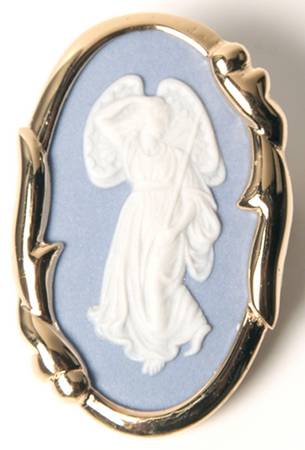 Jasperware Jewelry Goldplate Brooch