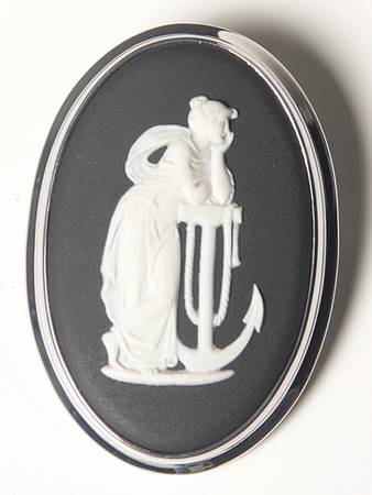 Jasperware Jewelry Rhodium Brooch