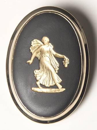 Jasperware Jewelry Goldplate Brooch