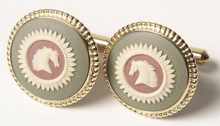 Jasperware Jewelry (Pair) Goldplate Cuff Links