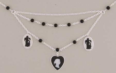 Jasperware Jewelry Jasperware Heart Silverplate Head Muse Necklace