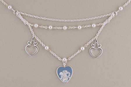 Jasperware Jewelry Jasperware Heart Silverplate Cupid Muse Necklace