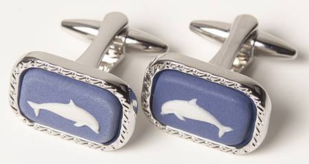 Jasperware Jewelry (Pair) Rhodium Cuff Links