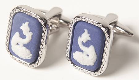 Jasperware Jewelry (Pair) Rhodium Cuff Links