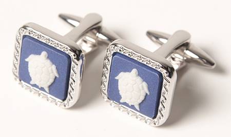 Jasperware Jewelry (Pair) Rhodium Cuff Links