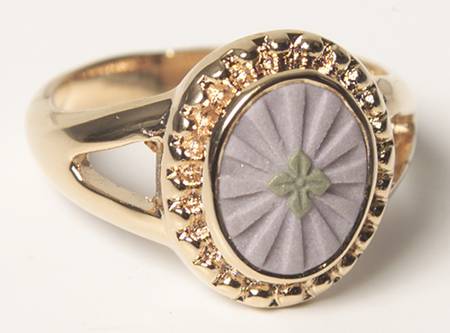 Jasperware Jewelry Goldplate Ring (Size 5 1/2)
