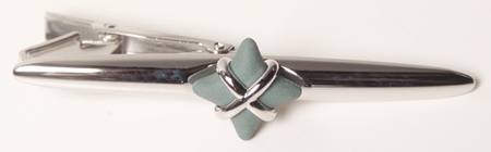 Jasperware Jewelry Rhodium Tie Bar