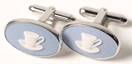 Jasperware Jewelry (Pair) Rhodium Cuff Links