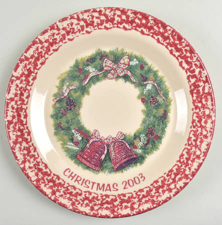 Rose Sponge Christmas Dinner Plate