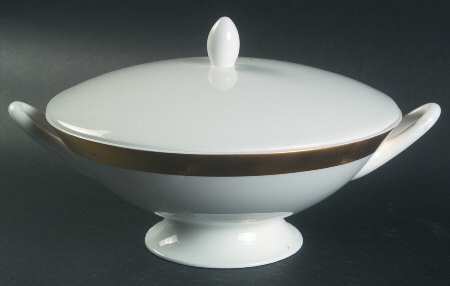 Satine Gold Round Covered Vegetable