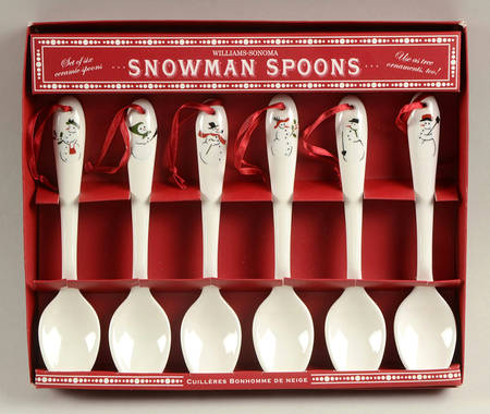 Holiday Snowman (Set of 6 Motif) Ceramic Teaspoons