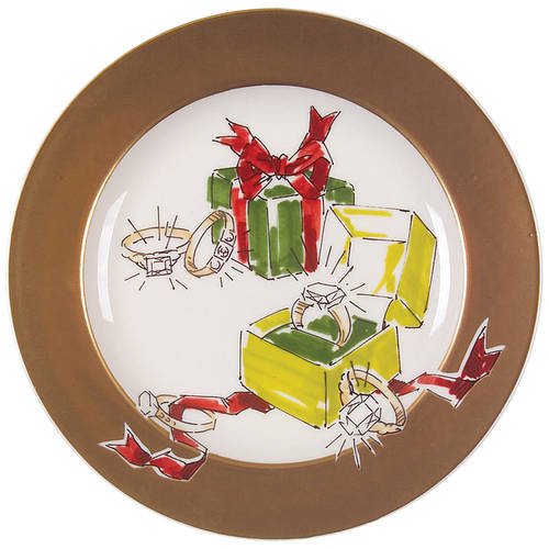 Golden Days of Christmas Salad/Dessert Plate