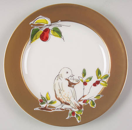 Golden Days of Christmas Salad/Dessert Plate
