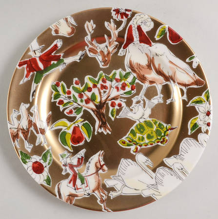 Golden Days of Christmas Salad/Dessert Plate