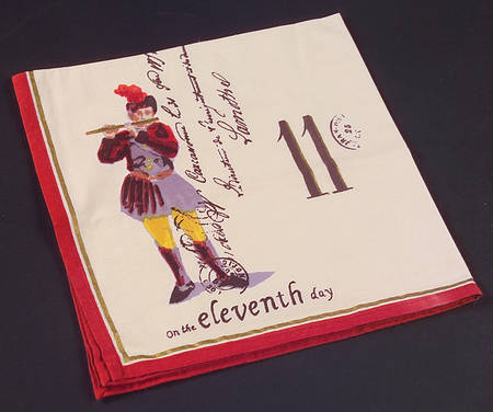 12 Days of Christmas (Black Numbers, Rim Shape) Cloth Napkin