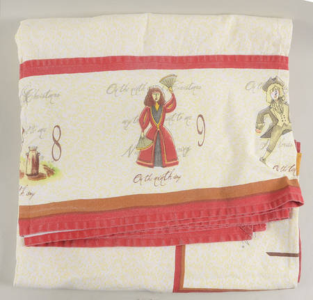 12 Days of Christmas (Black Numbers, Rim Shape) 67" X 80" Rectangular Tablecloth