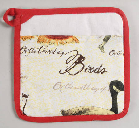 12 Days of Christmas (Black Numbers, Rim Shape) Cloth Potholder