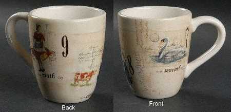 12 Days of Christmas (Black Numbers, Rim Shape) Mug