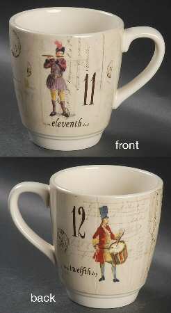 12 Days of Christmas (Black Numbers, Rim Shape) Mug