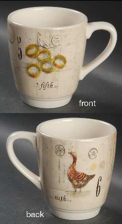 12 Days of Christmas (Black Numbers, Rim Shape) Mug