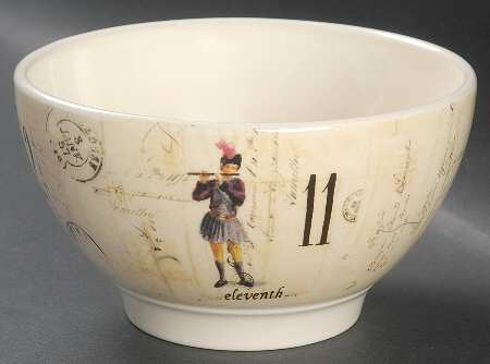 12 Days of Christmas (Black Numbers, Rim Shape) Coupe Cereal Bowl