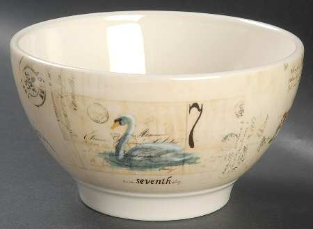 12 Days of Christmas (Black Numbers, Rim Shape) Coupe Cereal Bowl