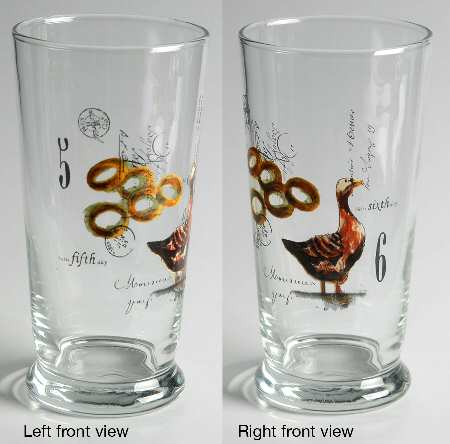 12 Days of Christmas (Black Numbers, Rim Shape) Glassware Highball