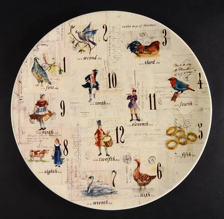 12 Days of Christmas (Black Numbers, Rim Shape) 13" Cookie Platter